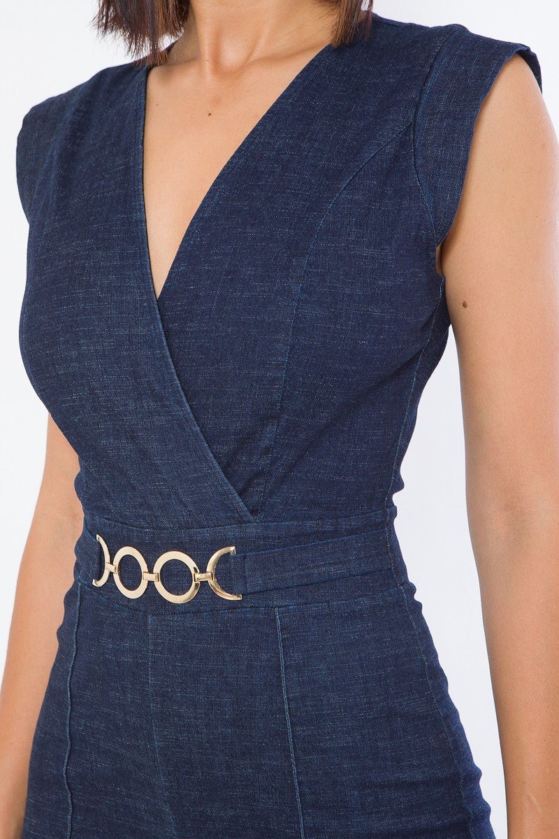 Fashion Denim Stretch Jumpsuit - Flip Flop Dynasty