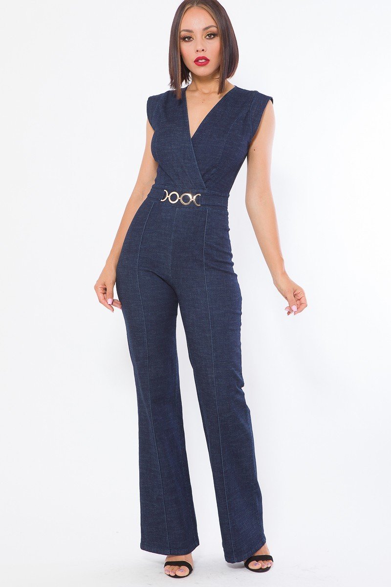 Fashion Denim Stretch Jumpsuit - Flip Flop Dynasty