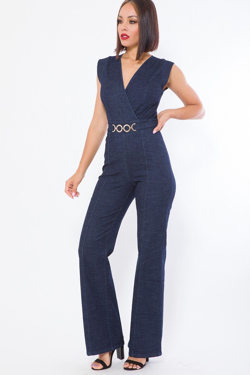 Fashion Denim Stretch Jumpsuit - Flip Flop Dynasty