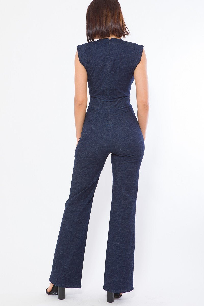 Fashion Denim Stretch Jumpsuit - Flip Flop Dynasty