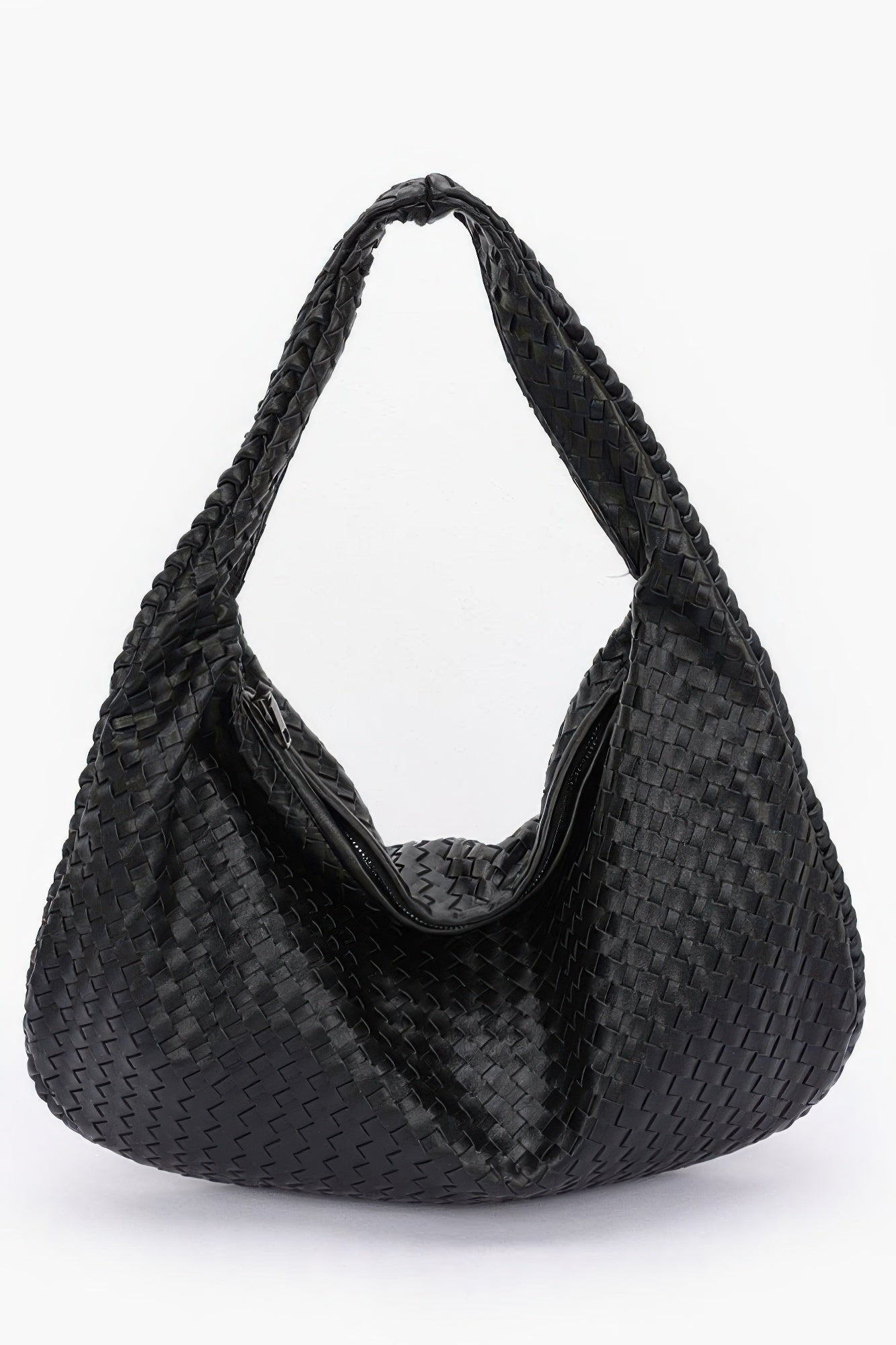 Faux Leather Braided Shoulder Bag - Flip Flop Dynasty