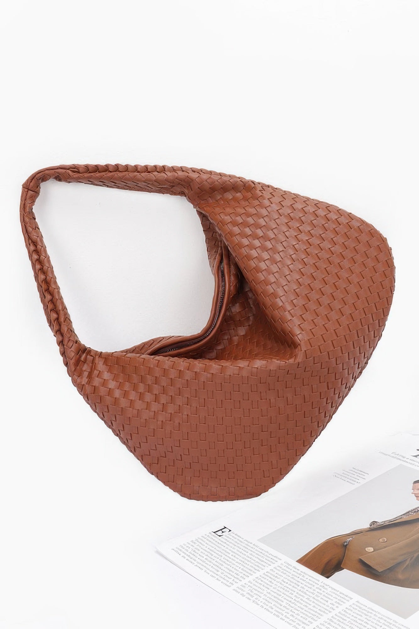 Faux Leather Braided Shoulder Bag - Flip Flop Dynasty