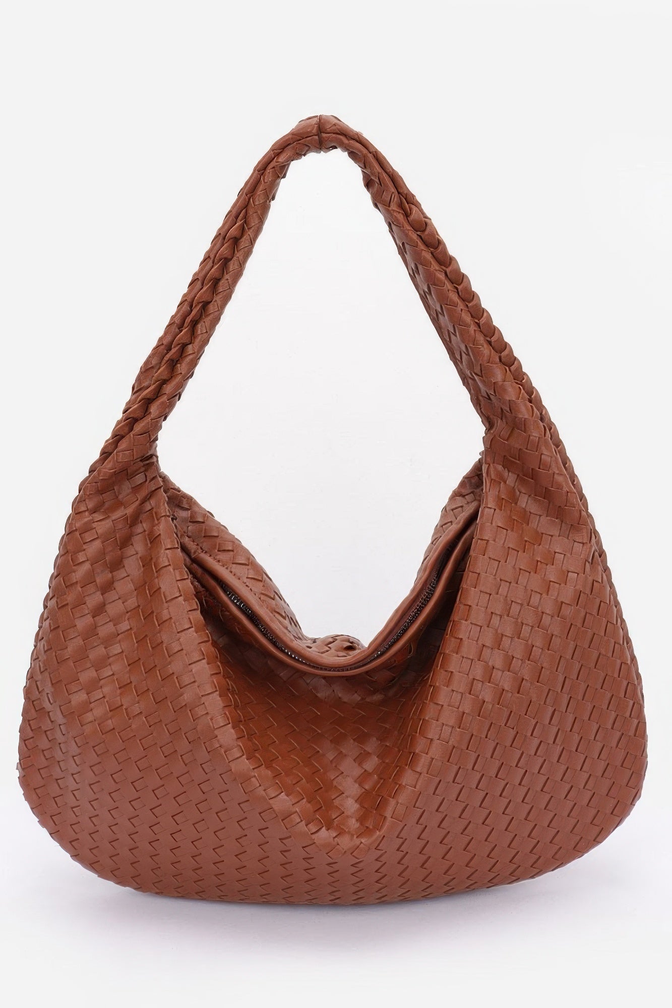 Faux Leather Braided Shoulder Bag - Flip Flop Dynasty