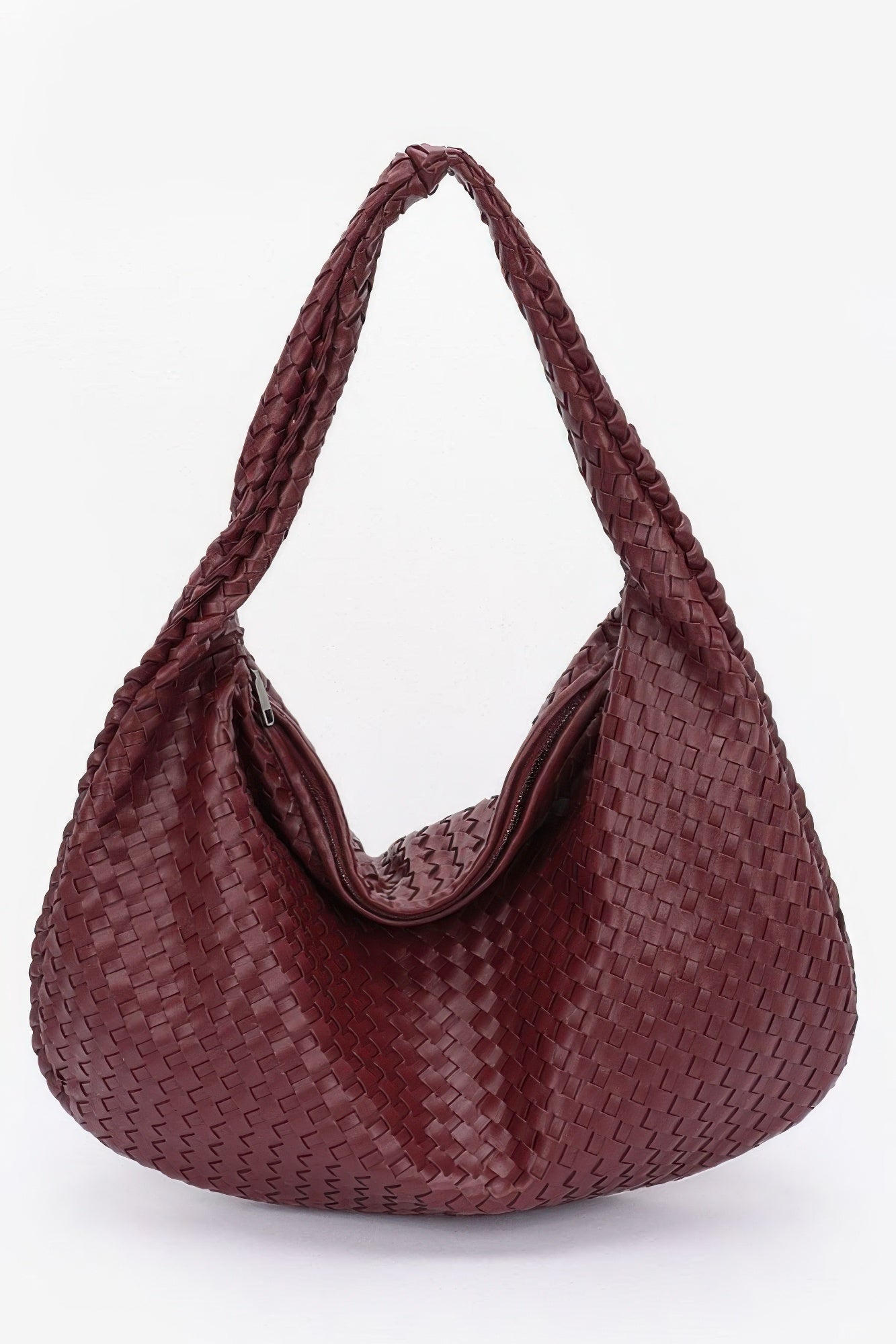 Faux Leather Braided Shoulder Bag - Flip Flop Dynasty