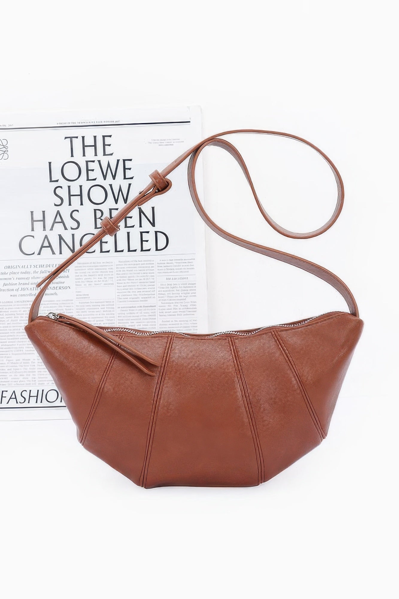 Faux Leather Croissant Bag - Flip Flop Dynasty