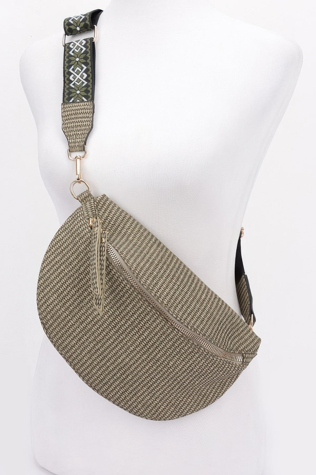 Faux Leather Fanny Pack W/ Multi Color Strap - Flip Flop Dynasty