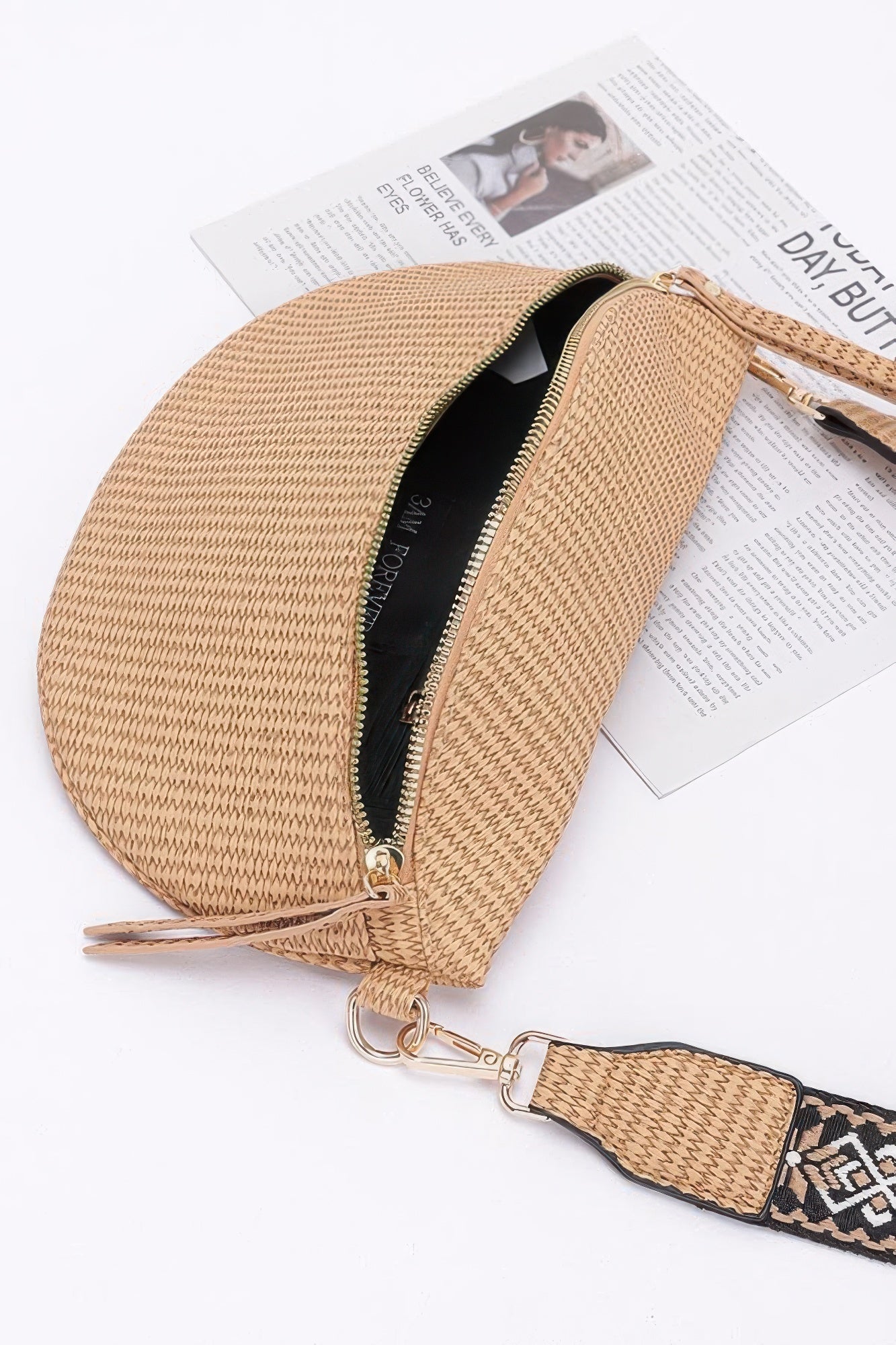 Faux Leather Fanny Pack W/ Multi Color Strap - Flip Flop Dynasty