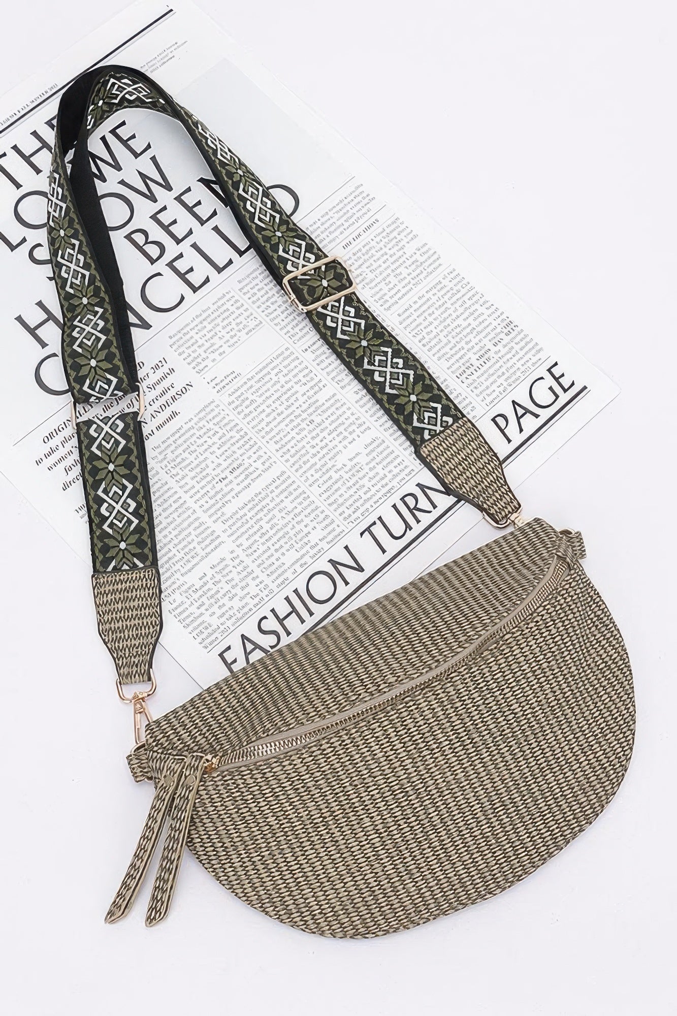 Faux Leather Fanny Pack W/ Multi Color Strap - Flip Flop Dynasty