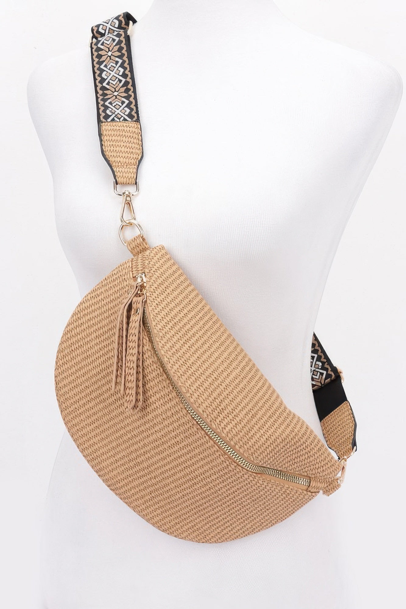 Faux Leather Fanny Pack W/ Multi Color Strap - Flip Flop Dynasty