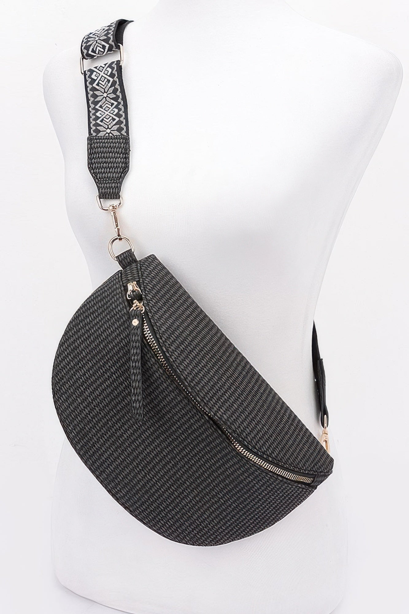 Faux Leather Fanny Pack W/ Multi Color Strap - Flip Flop Dynasty