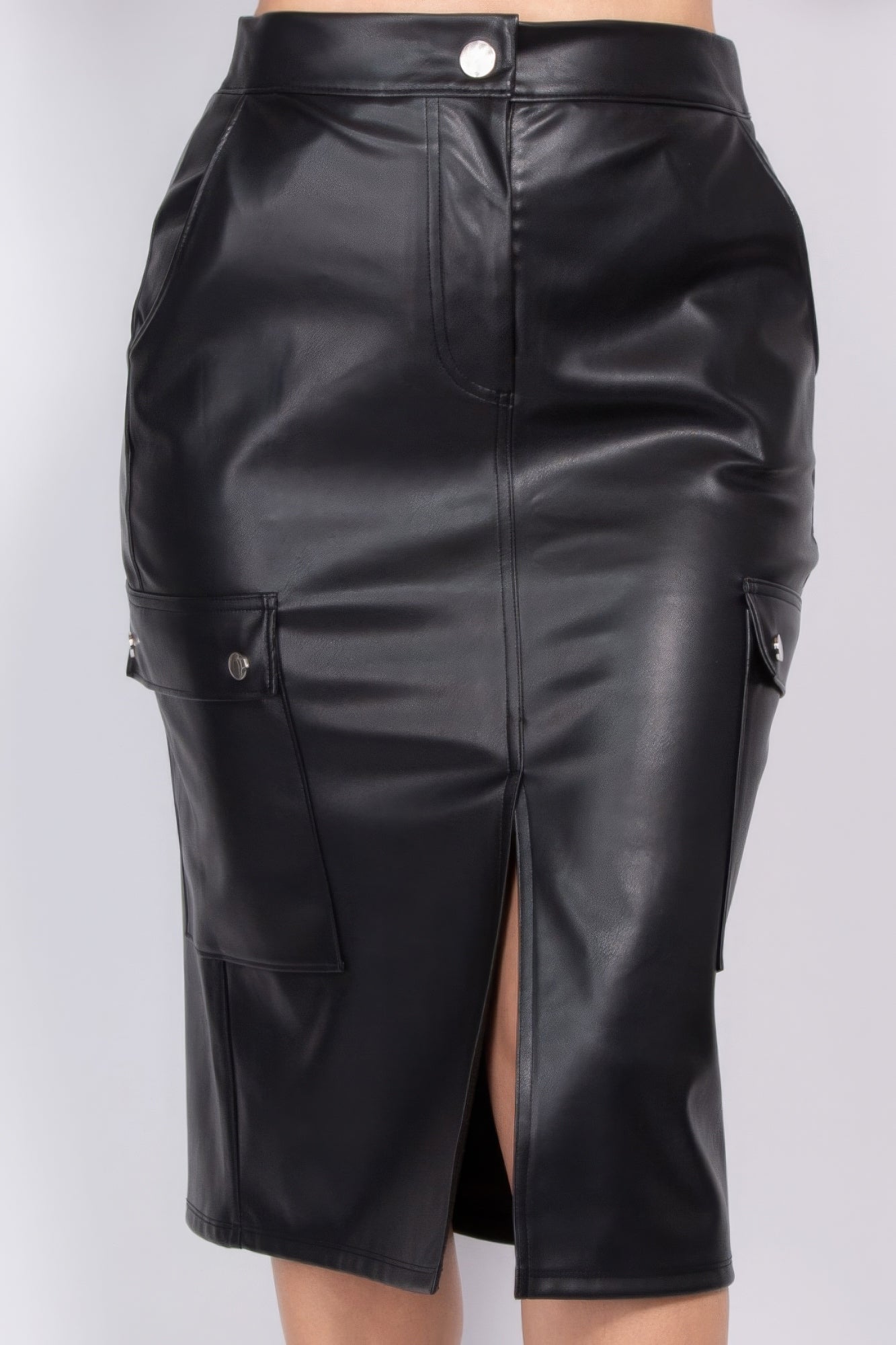 Faux Leather High - rise Cargo Skirt - Flip Flop Dynasty