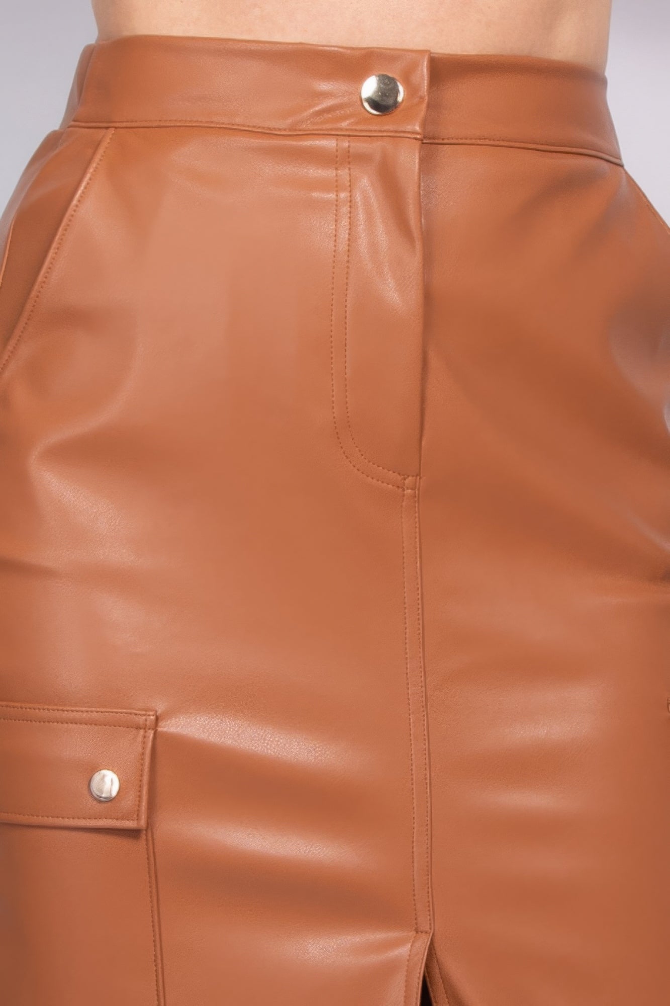 Faux Leather High - rise Cargo Skirt - Flip Flop Dynasty