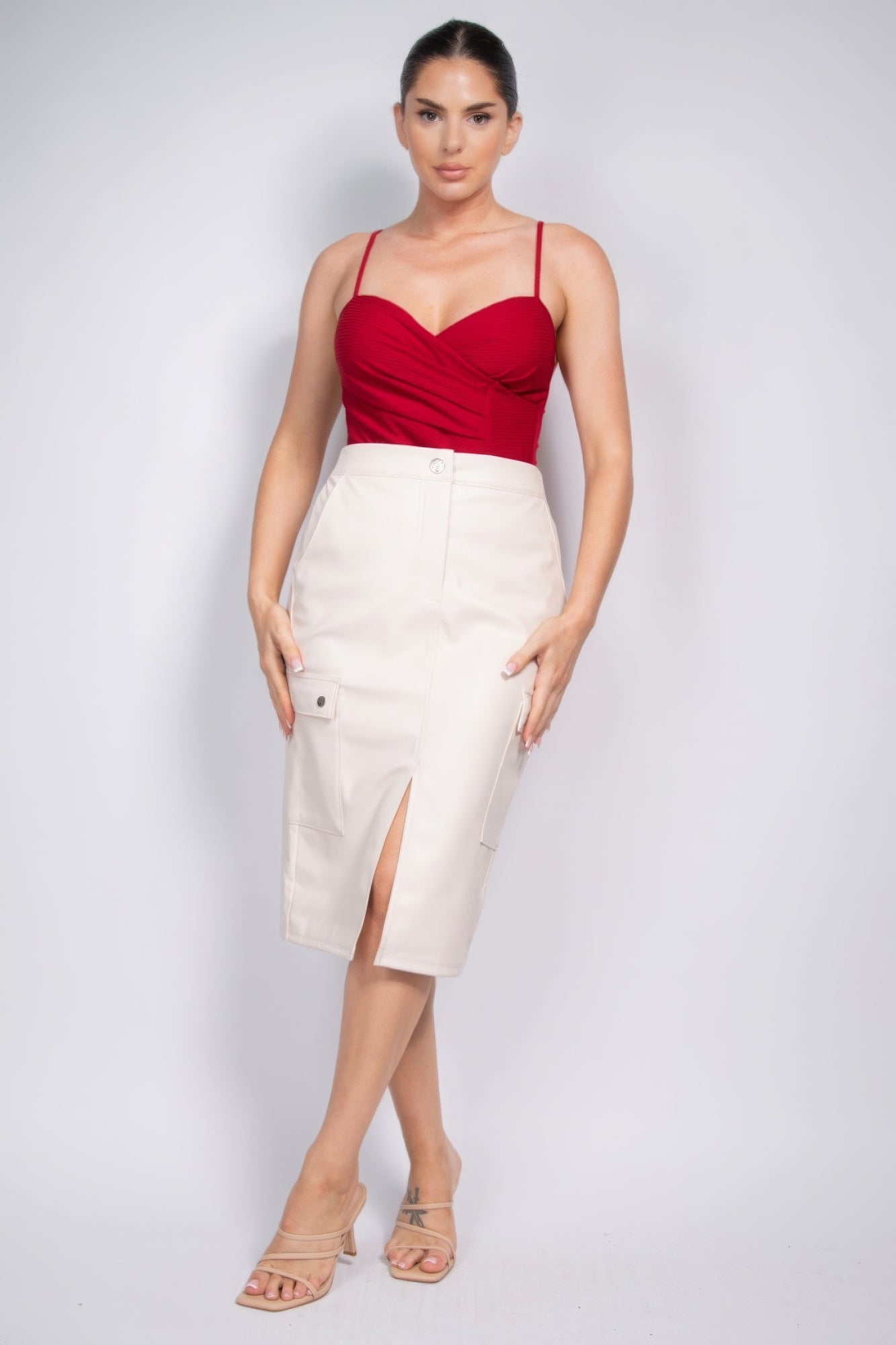 Faux Leather High - rise Cargo Skirt - Flip Flop Dynasty