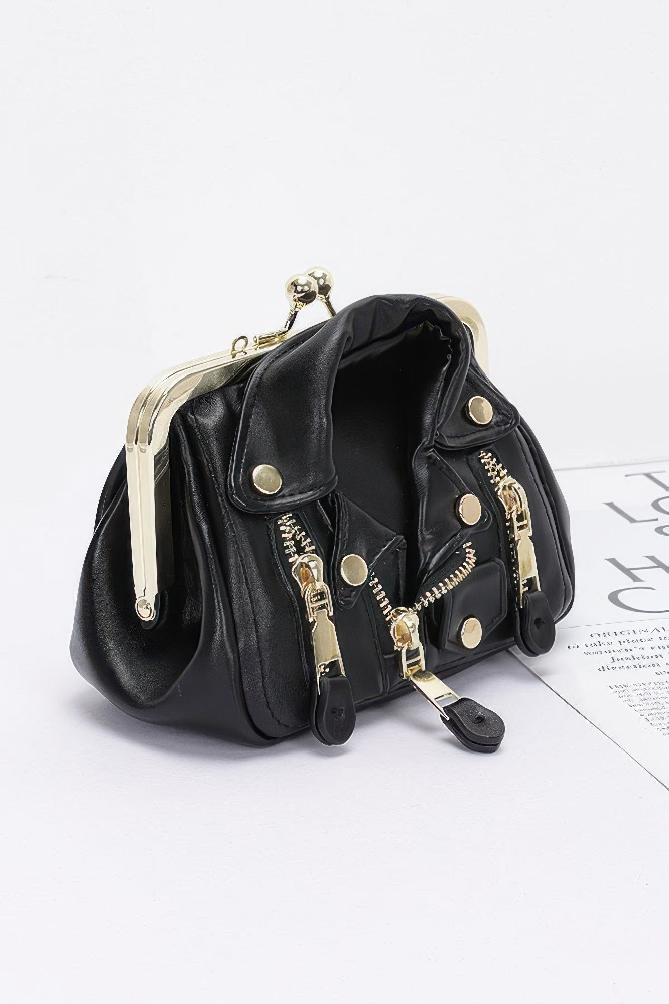 Faux Leather Jacket Style Crossbody Bag - Flip Flop Dynasty