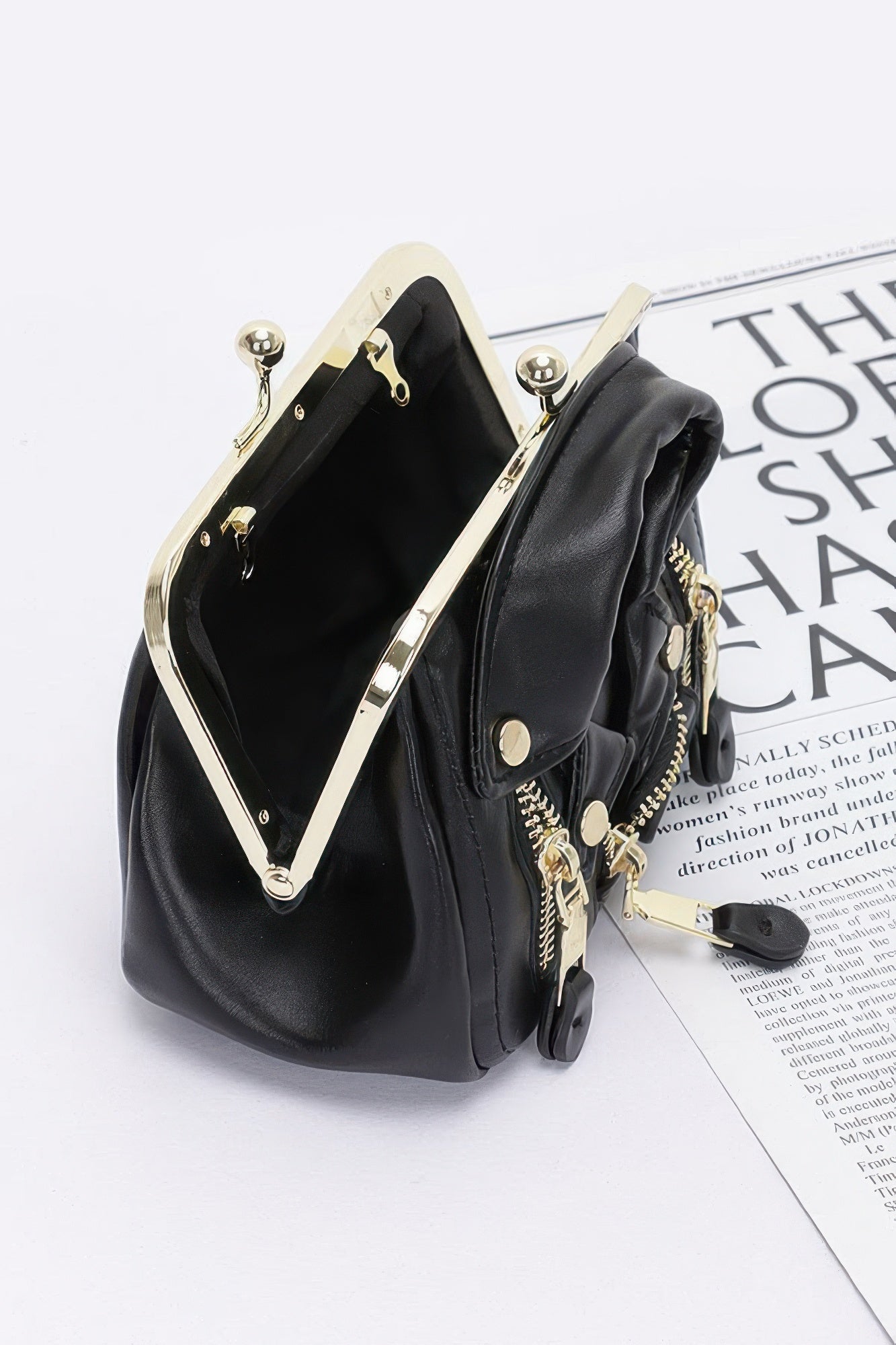 Faux Leather Jacket Style Crossbody Bag - Flip Flop Dynasty