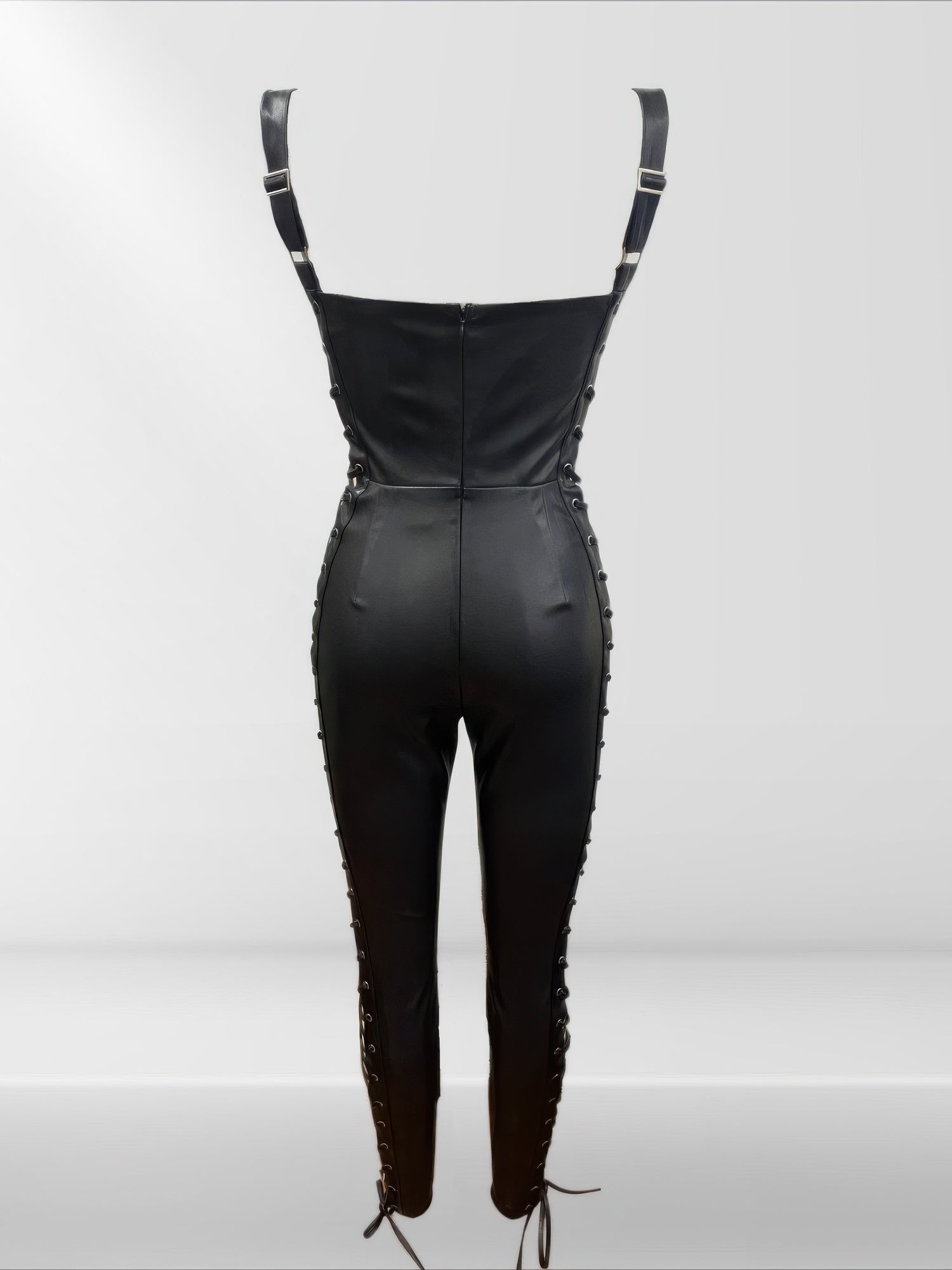 Faux Leather Jumpsuit - Flip Flop Dynasty