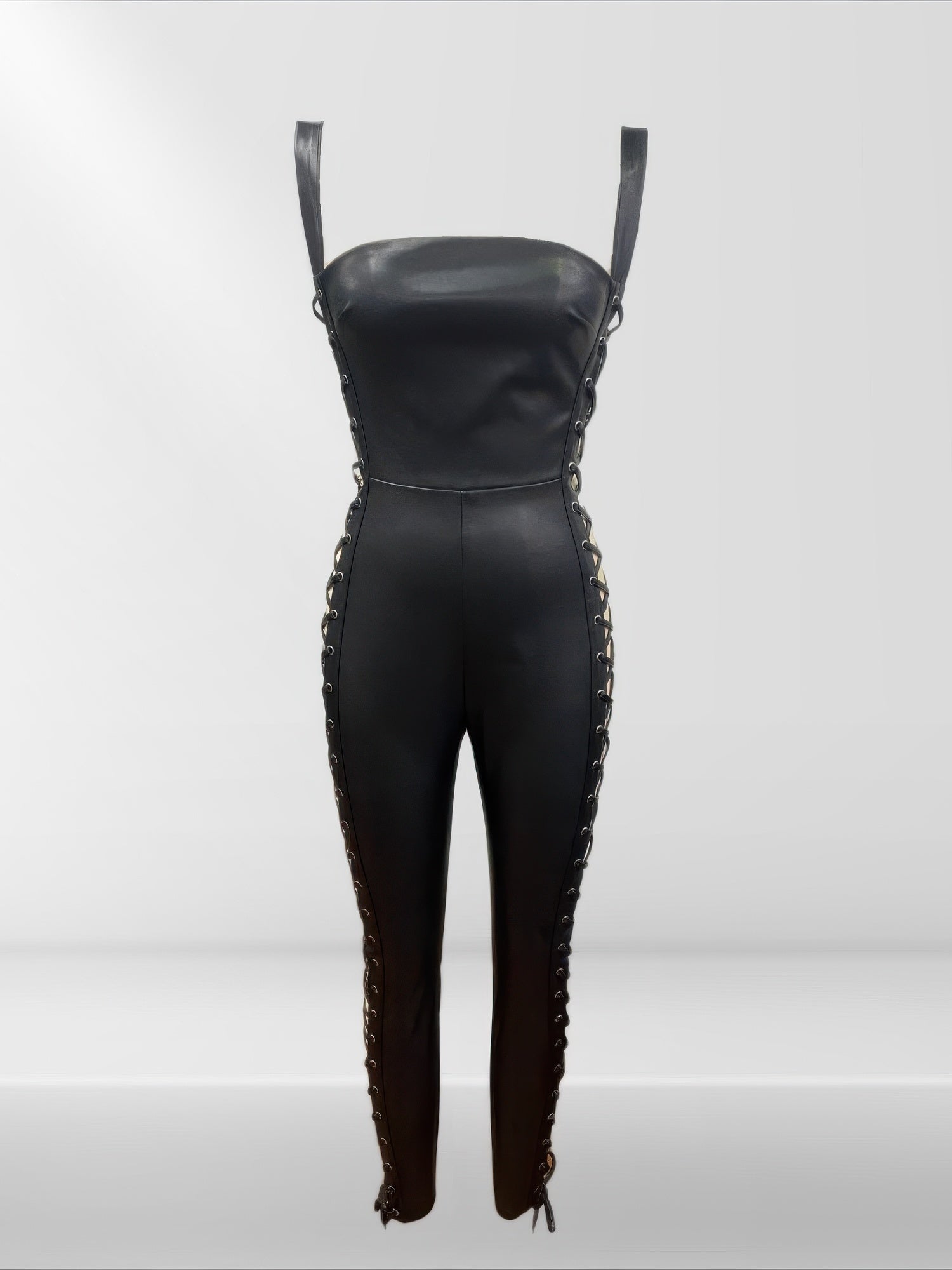 Faux Leather Jumpsuit - Flip Flop Dynasty