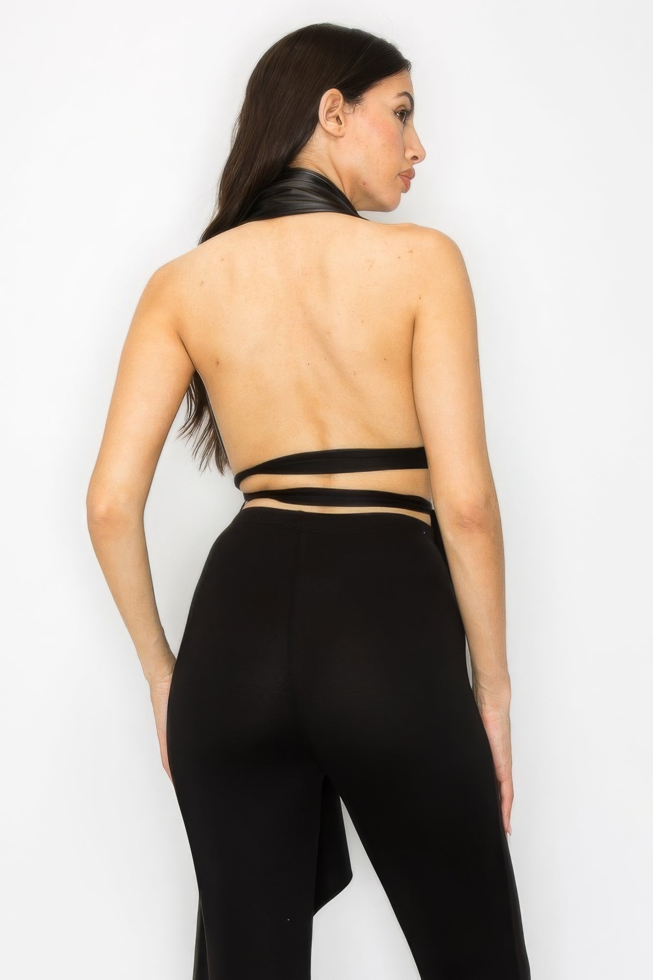 Faux Leather Top Pants Set - Flip Flop Dynasty