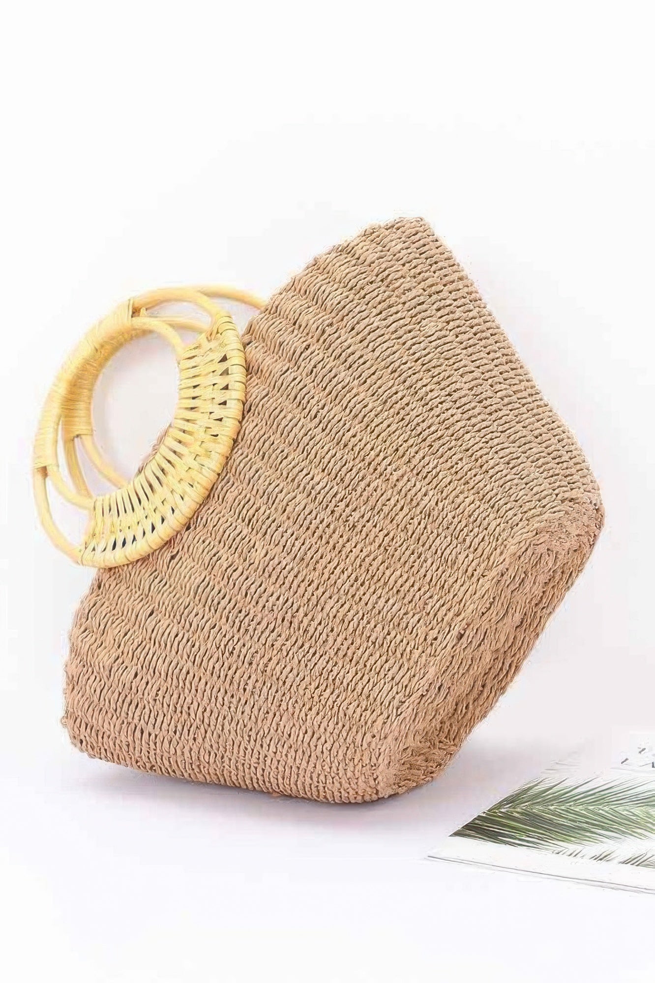 Faux Straw Bamboo Handle Tote Bag - Flip Flop Dynasty