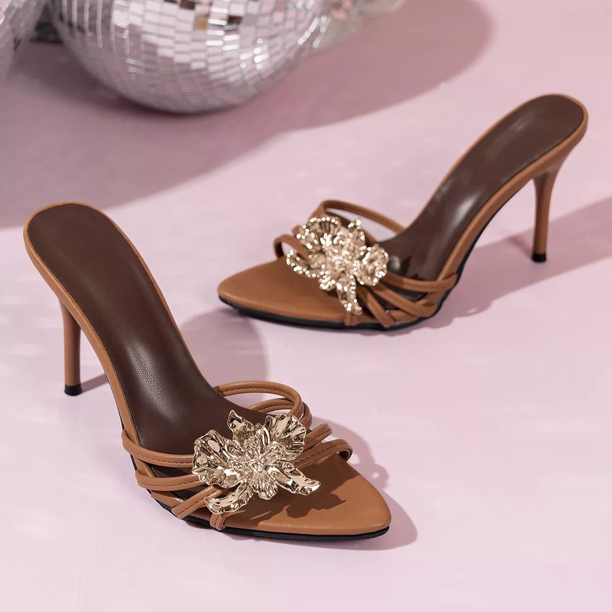Floral Embellished High Heel Sandals - Flip Flop Dynasty