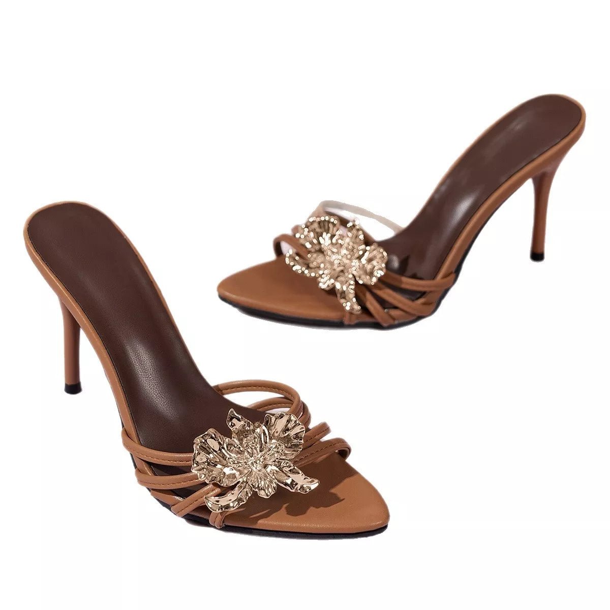 Floral Embellished High Heel Sandals - Flip Flop Dynasty