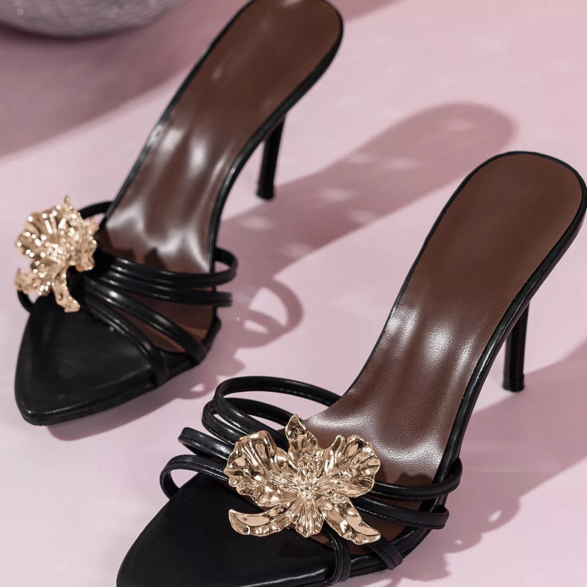 Floral Embellished High Heel Sandals - Flip Flop Dynasty