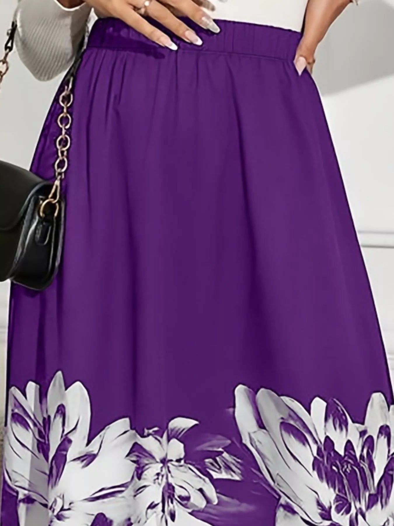 Floral Print A - Line Midi Skirt - Flip Flop Dynasty