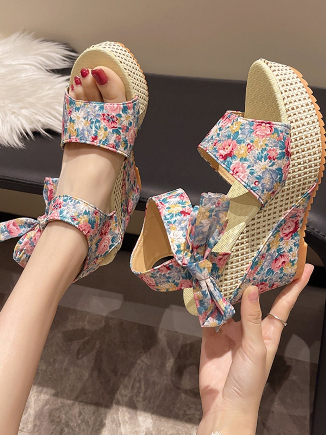 Floral Tied High Heel Sandals - Flip Flop Dynasty
