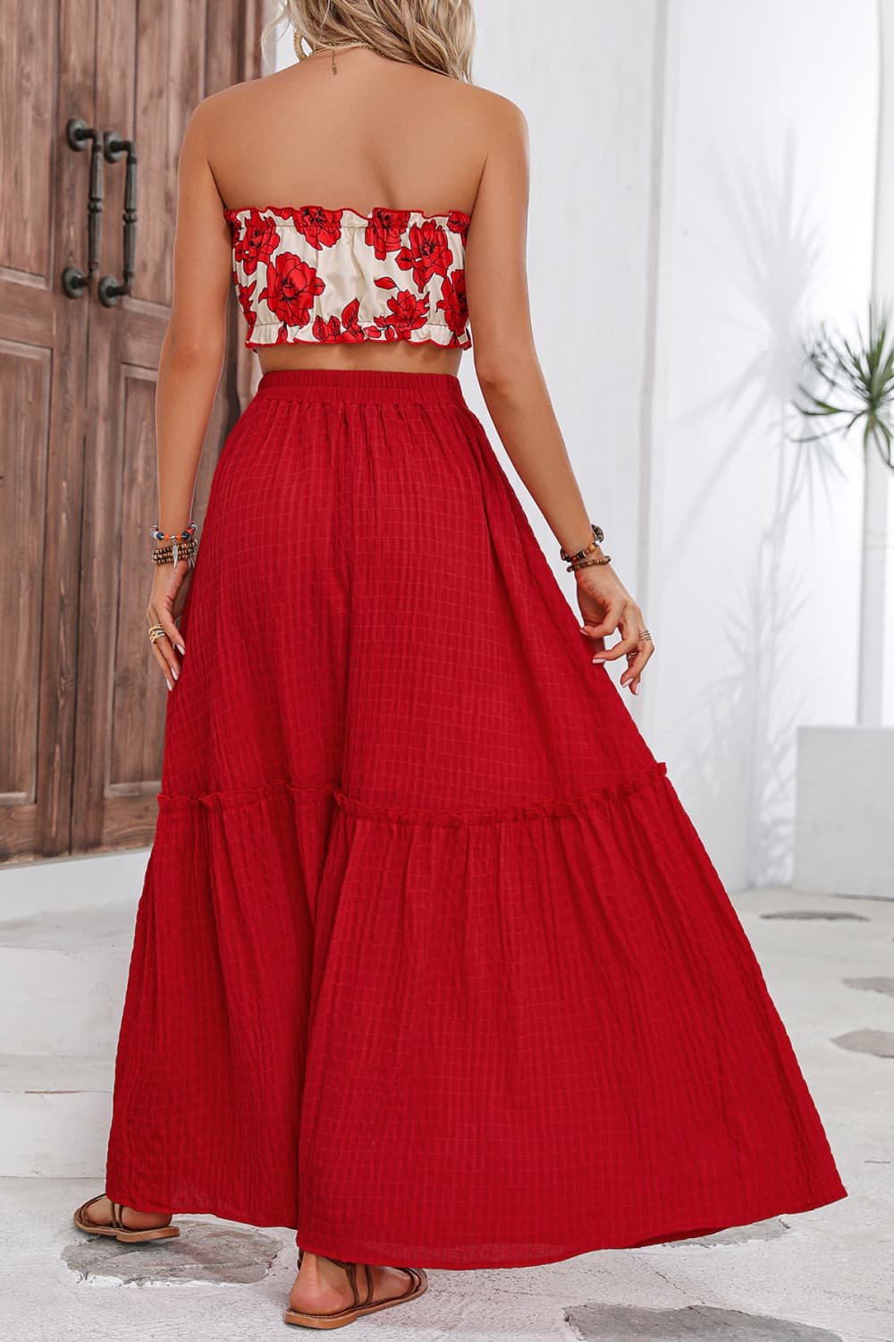 Floral Tube Top and Maxi Skirt Set - Flip Flop Dynasty