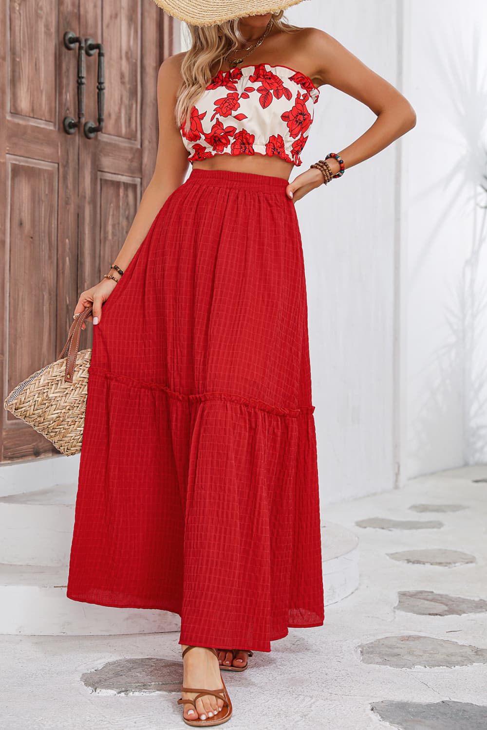 Floral Tube Top and Maxi Skirt Set - Flip Flop Dynasty