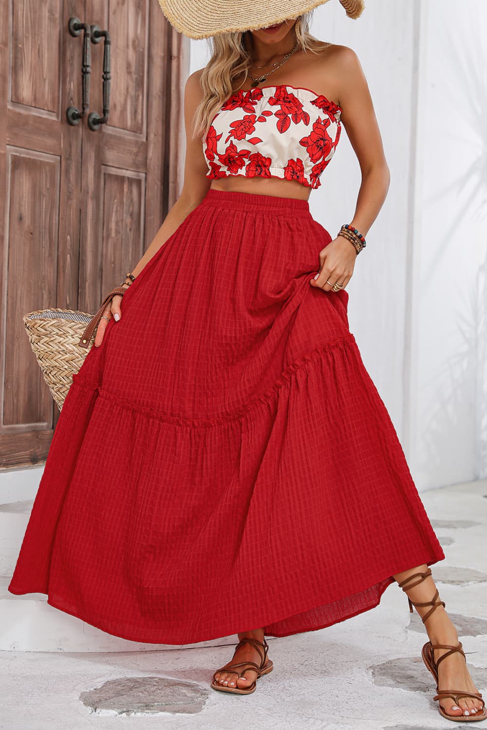 Floral Tube Top and Maxi Skirt Set - Flip Flop Dynasty