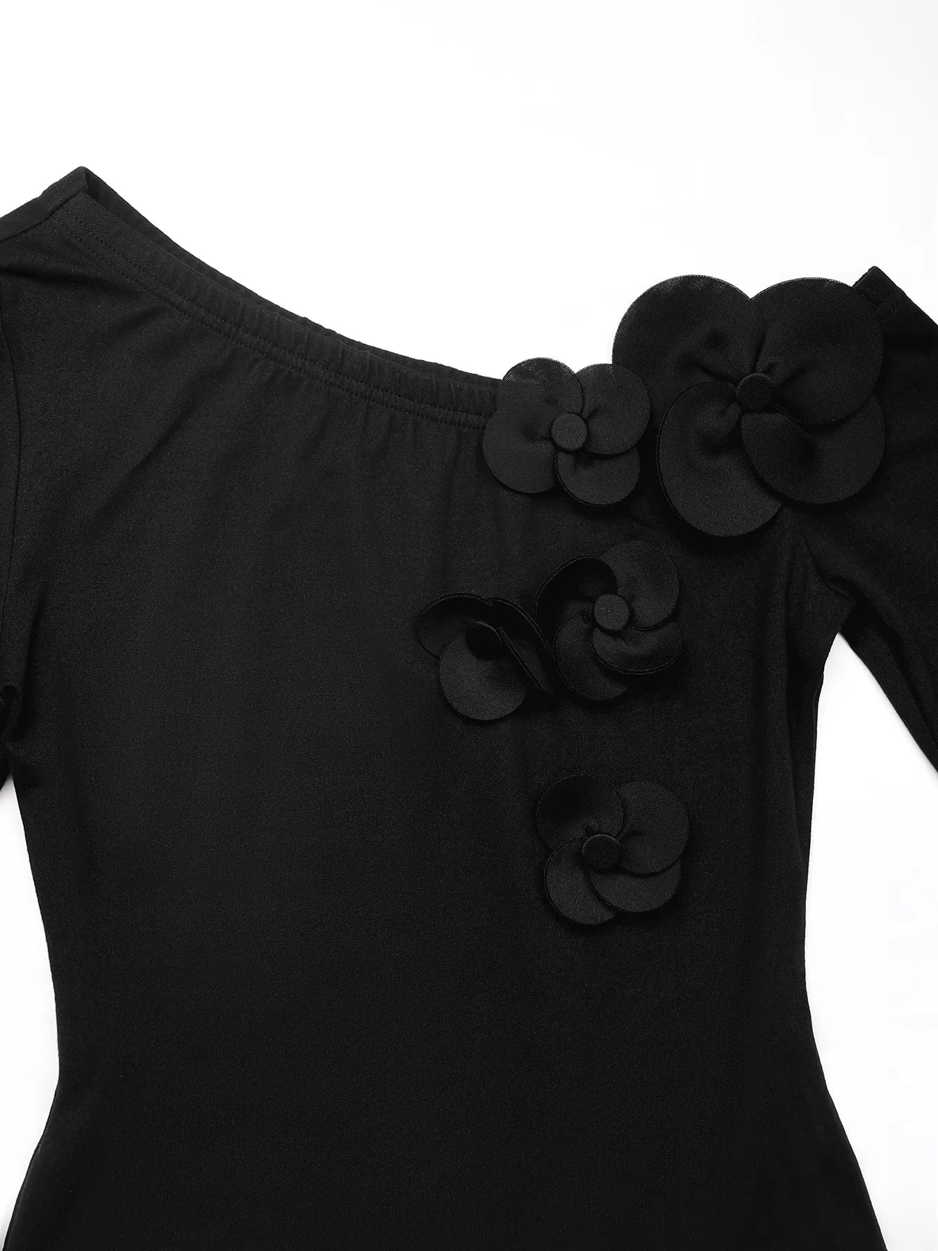 Flower One Shoulder Long Sleeve Bodysuit - Flip Flop Dynasty