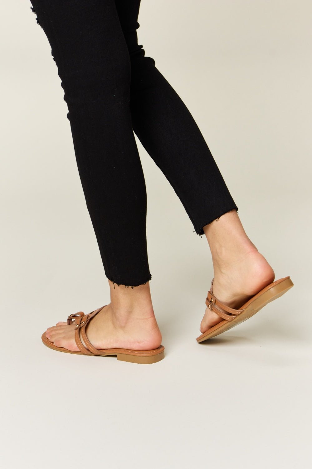 Forever Link Cutout PU Leather Open Toe Sandals - Flip Flop Dynasty