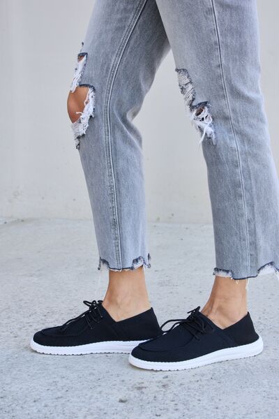 Forever Link Flat Round Toe Lace - Up Sneakers - Flip Flop Dynasty