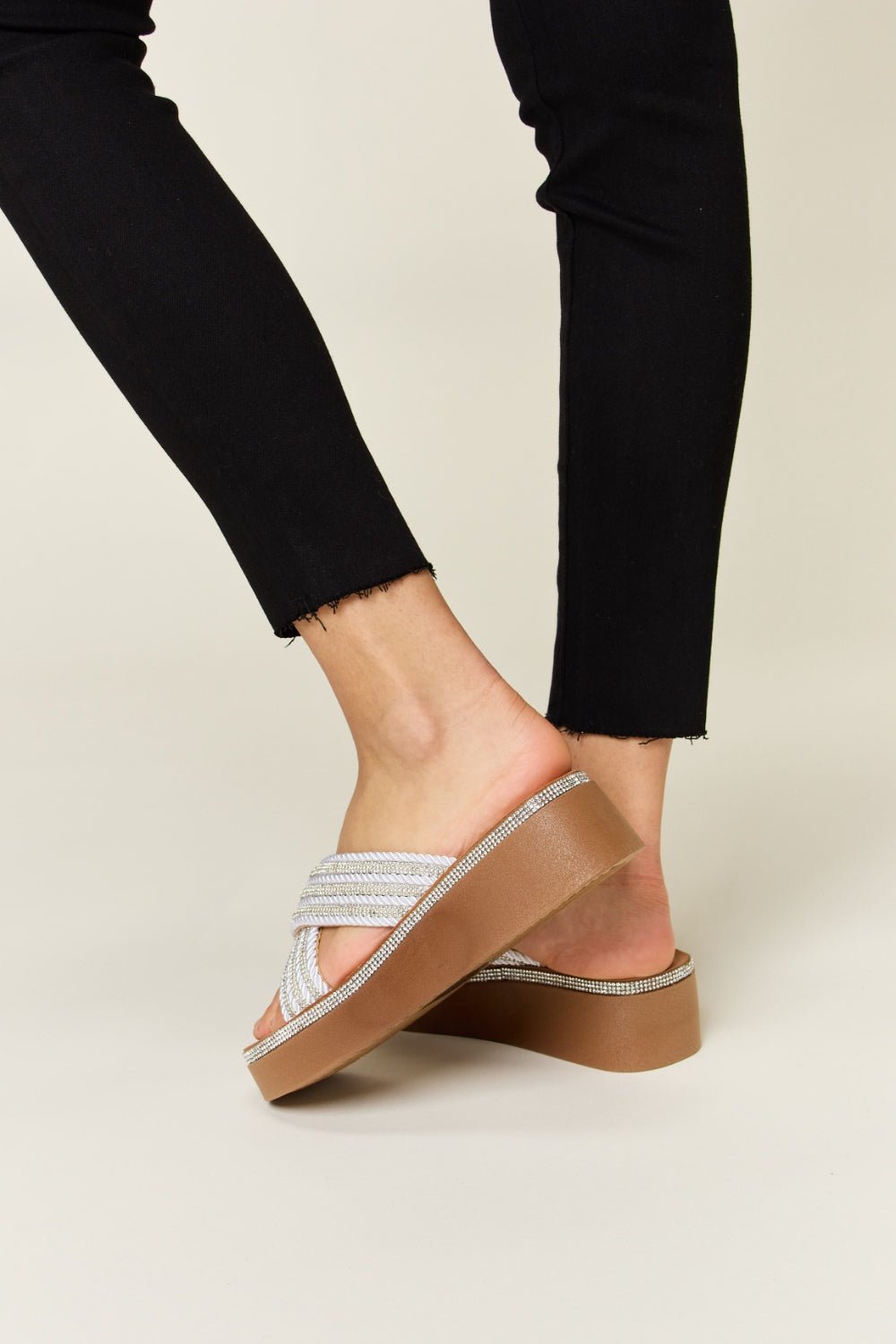Forever Link Rhinestone Platform Wedge Sandals - Flip Flop Dynasty