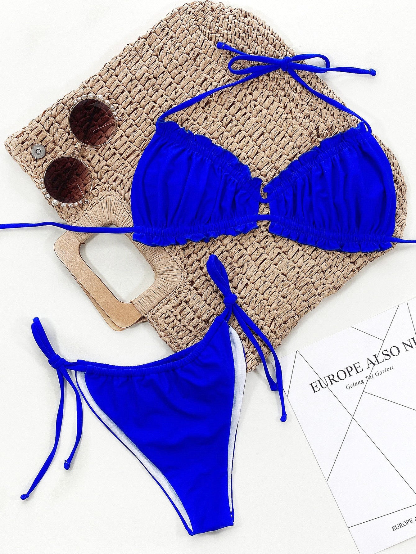 Frill Trill Halter Neck Bikini Set - Flip Flop Dynasty
