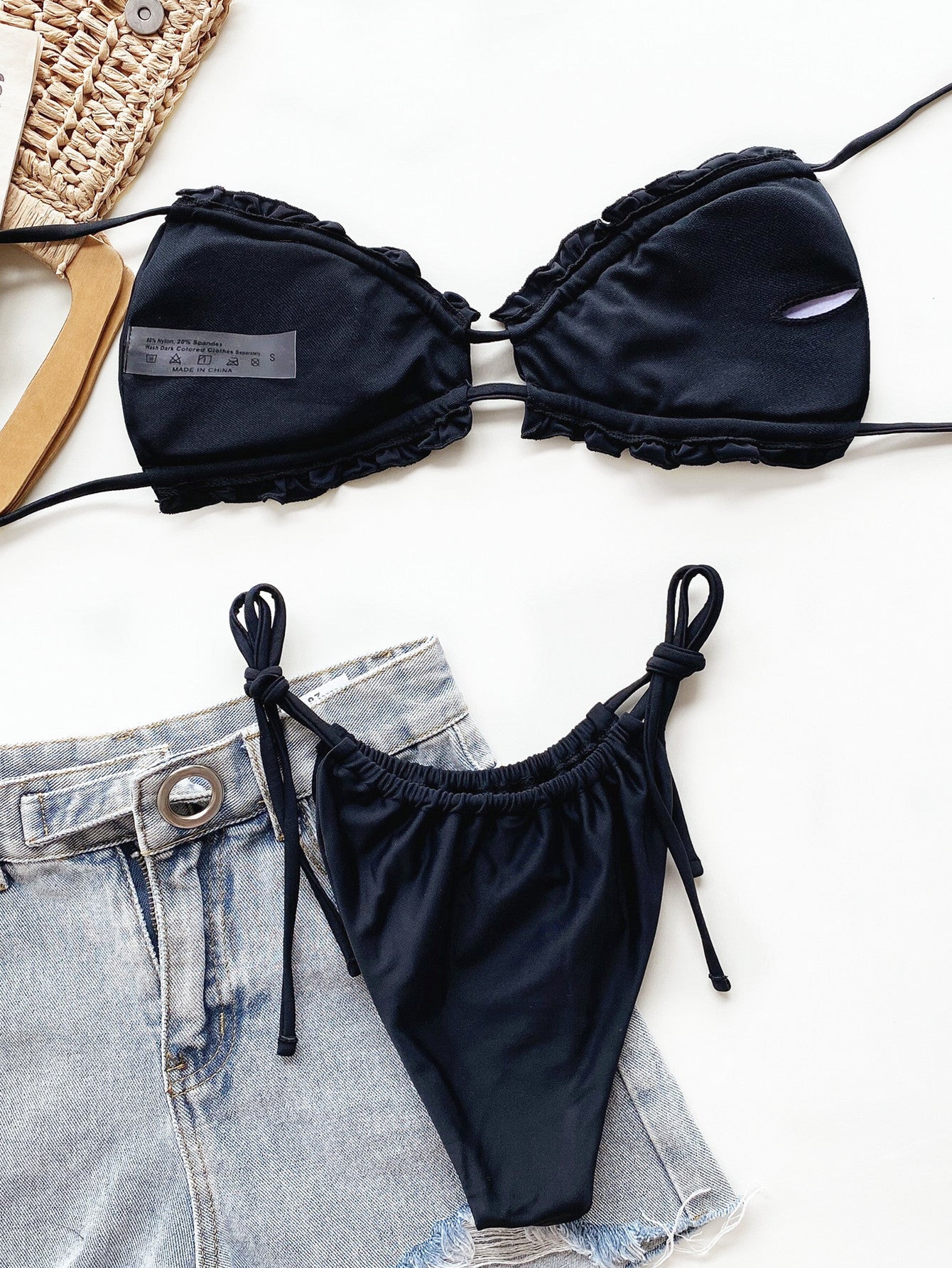 Frill Trill Halter Neck Bikini Set - Flip Flop Dynasty