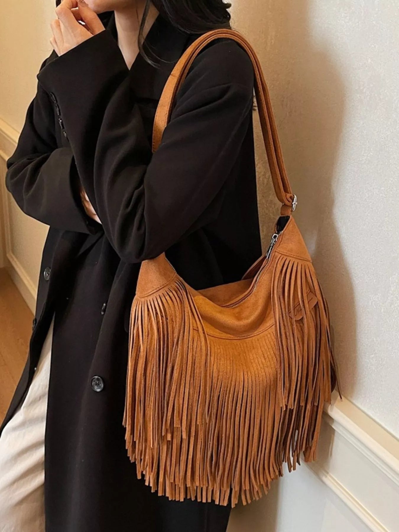 Fringe Suede Crossbody Bag - Flip Flop Dynasty