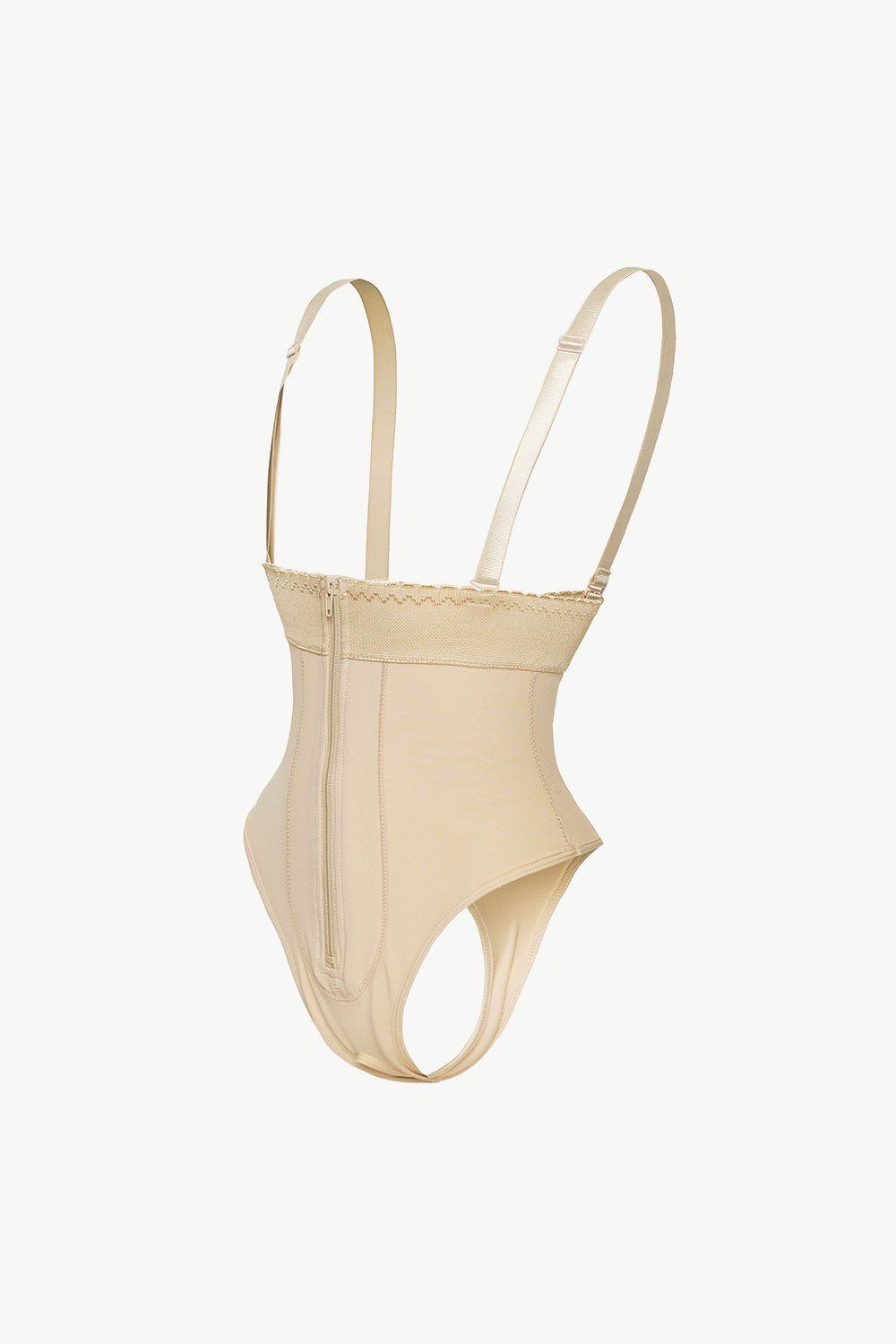 Full Size Adjustable Strap Zip - Up Shaping Bodysuit - Flip Flop Dynasty