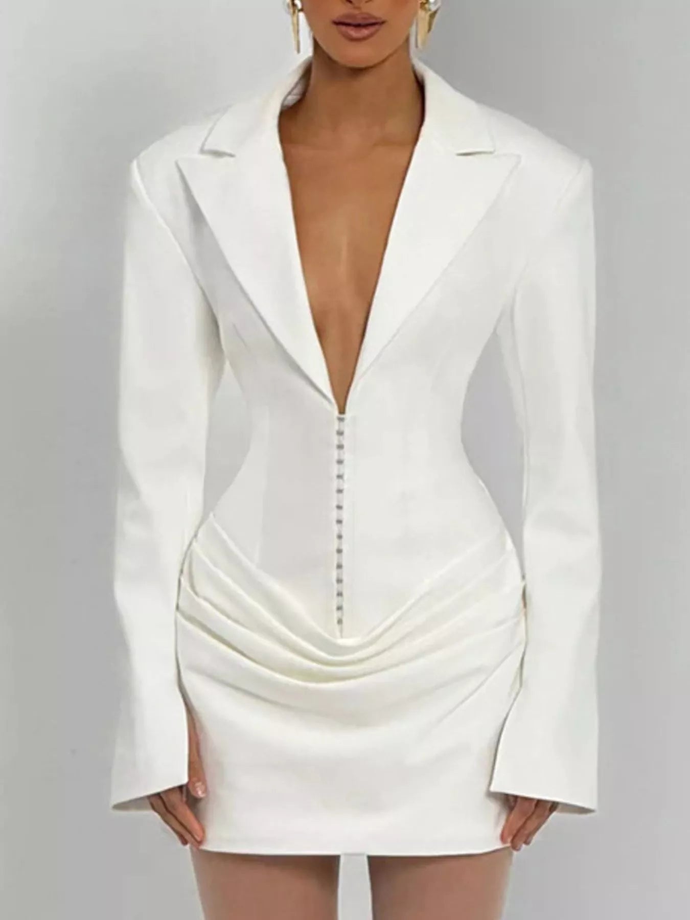 Full Size Blazer - Style Long Sleeve Mini Dress Plus Size - Flip Flop Dynasty