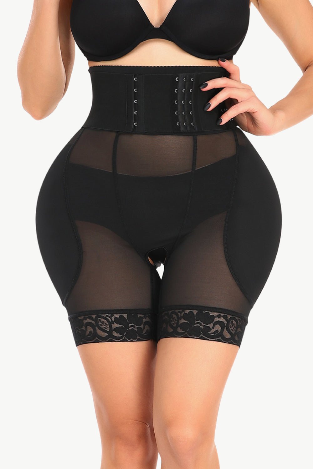Full Size Breathable Lace Trim Shaping Shorts - Flip Flop Dynasty