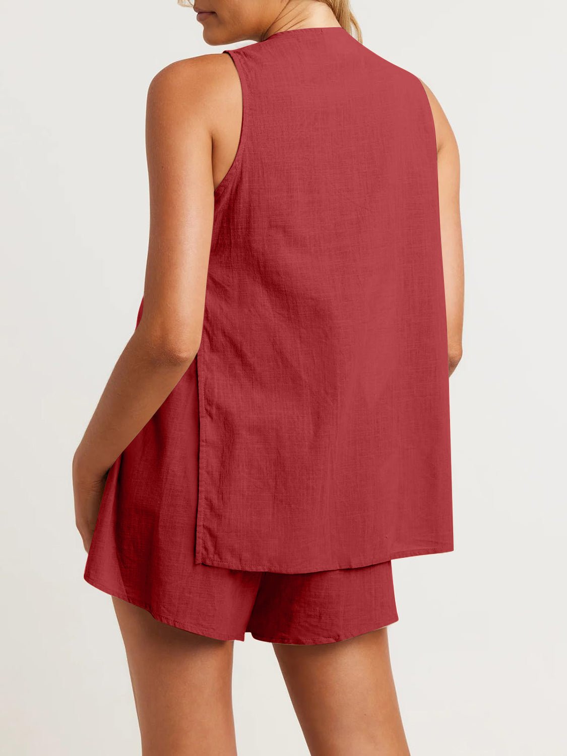 Full Size Button Up Top and Shorts Set - Flip Flop Dynasty
