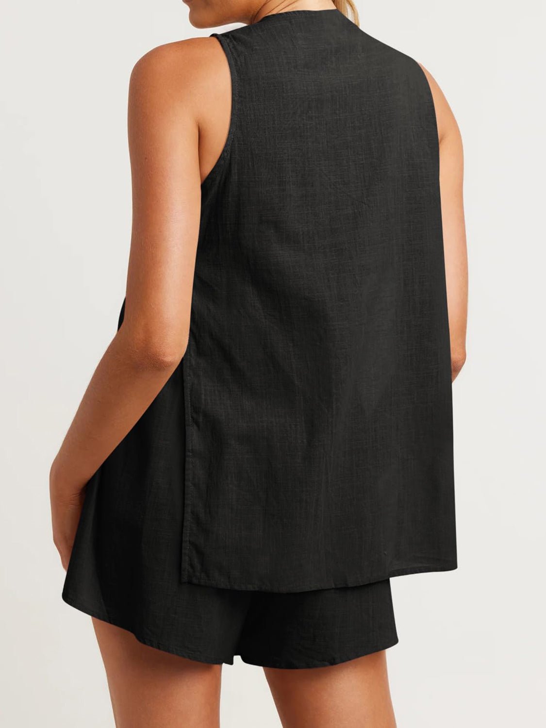 Full Size Button Up Top and Shorts Set - Flip Flop Dynasty