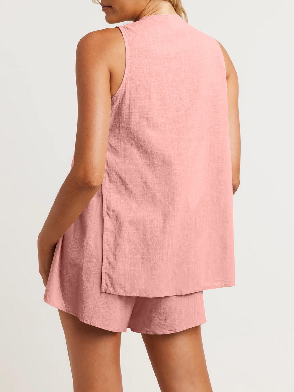 Full Size Button Up Top and Shorts Set - Flip Flop Dynasty