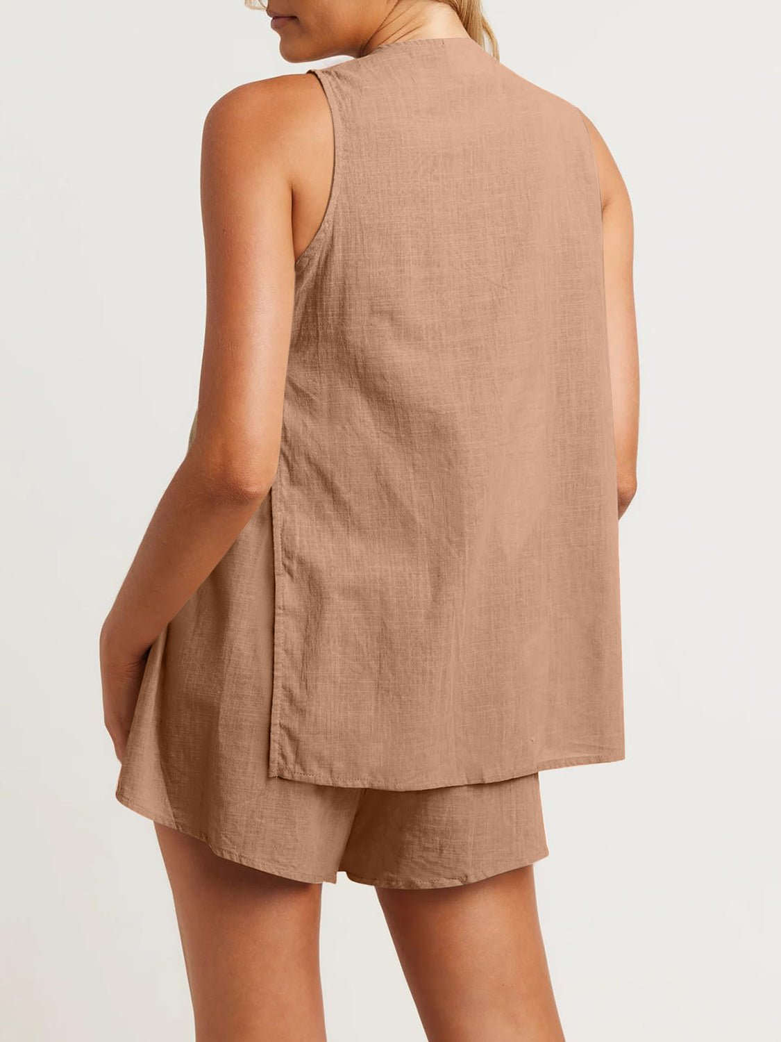 Full Size Button Up Top and Shorts Set - Flip Flop Dynasty