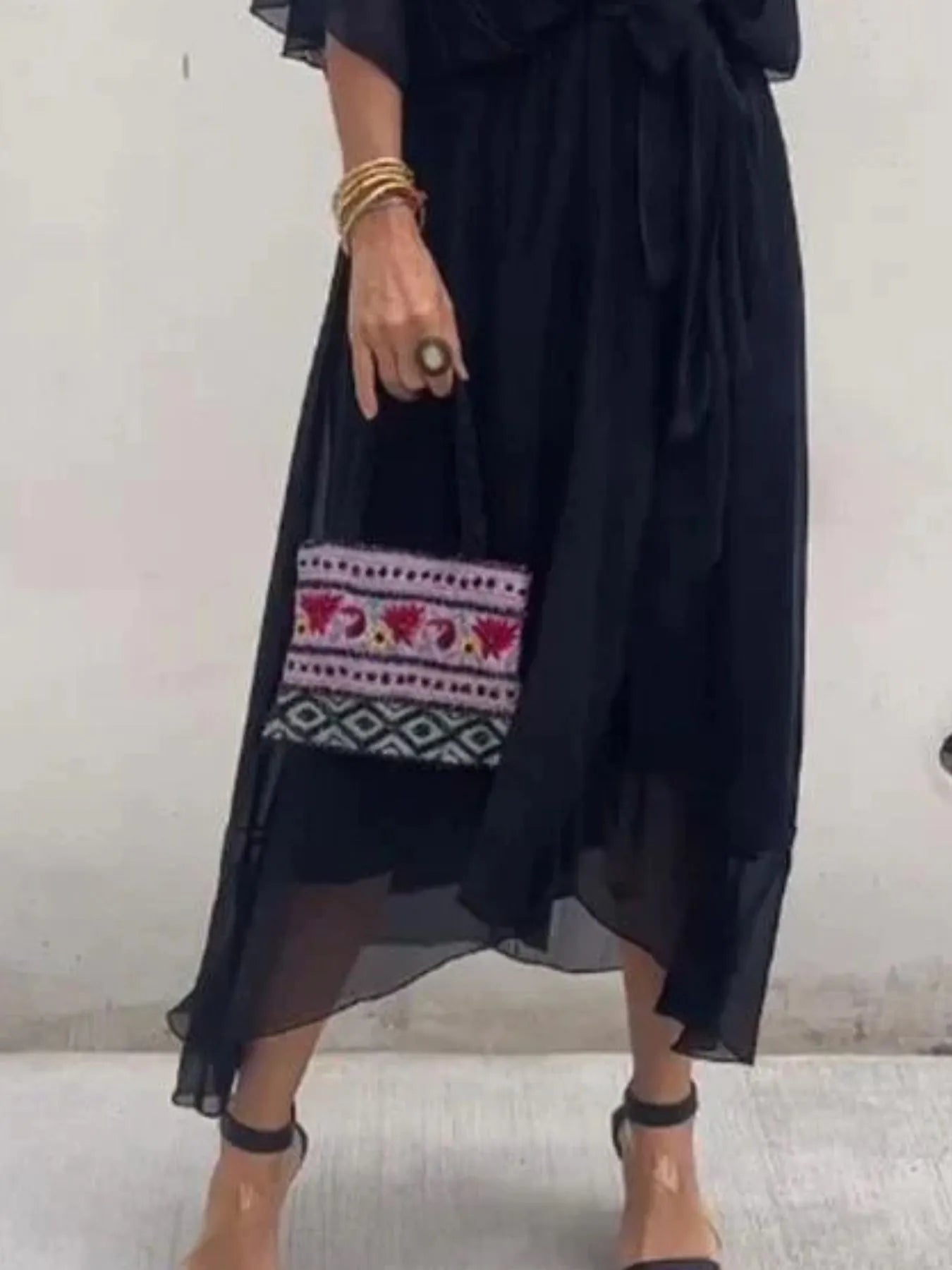 Full Size Flowy Tie Front Midi Dress with Flutter Sleeves Plus Size - Flip Flop Dynasty