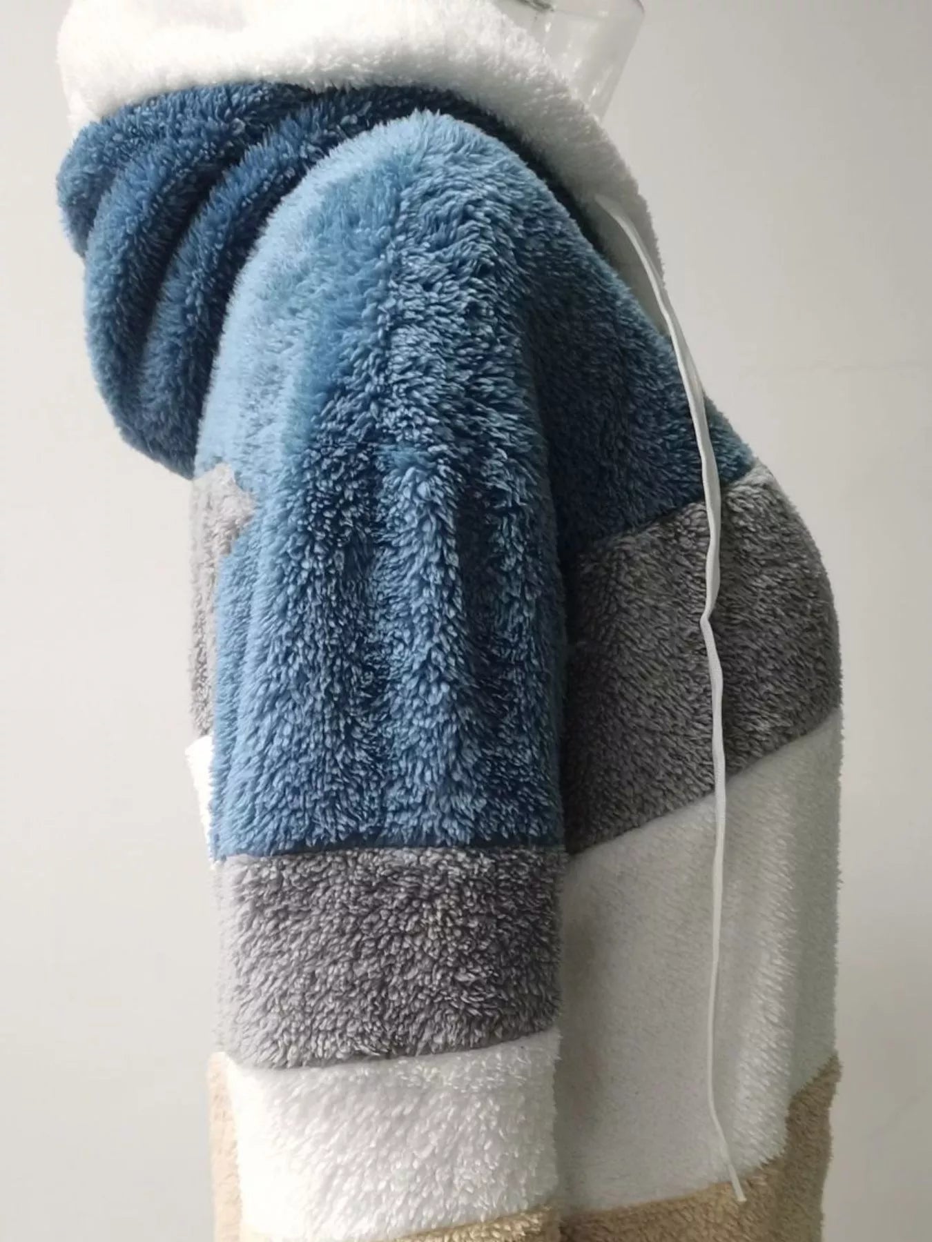 Full Size Fuzzy Zip Up Hooded Outerwear Plus Size - Flip Flop Dynasty