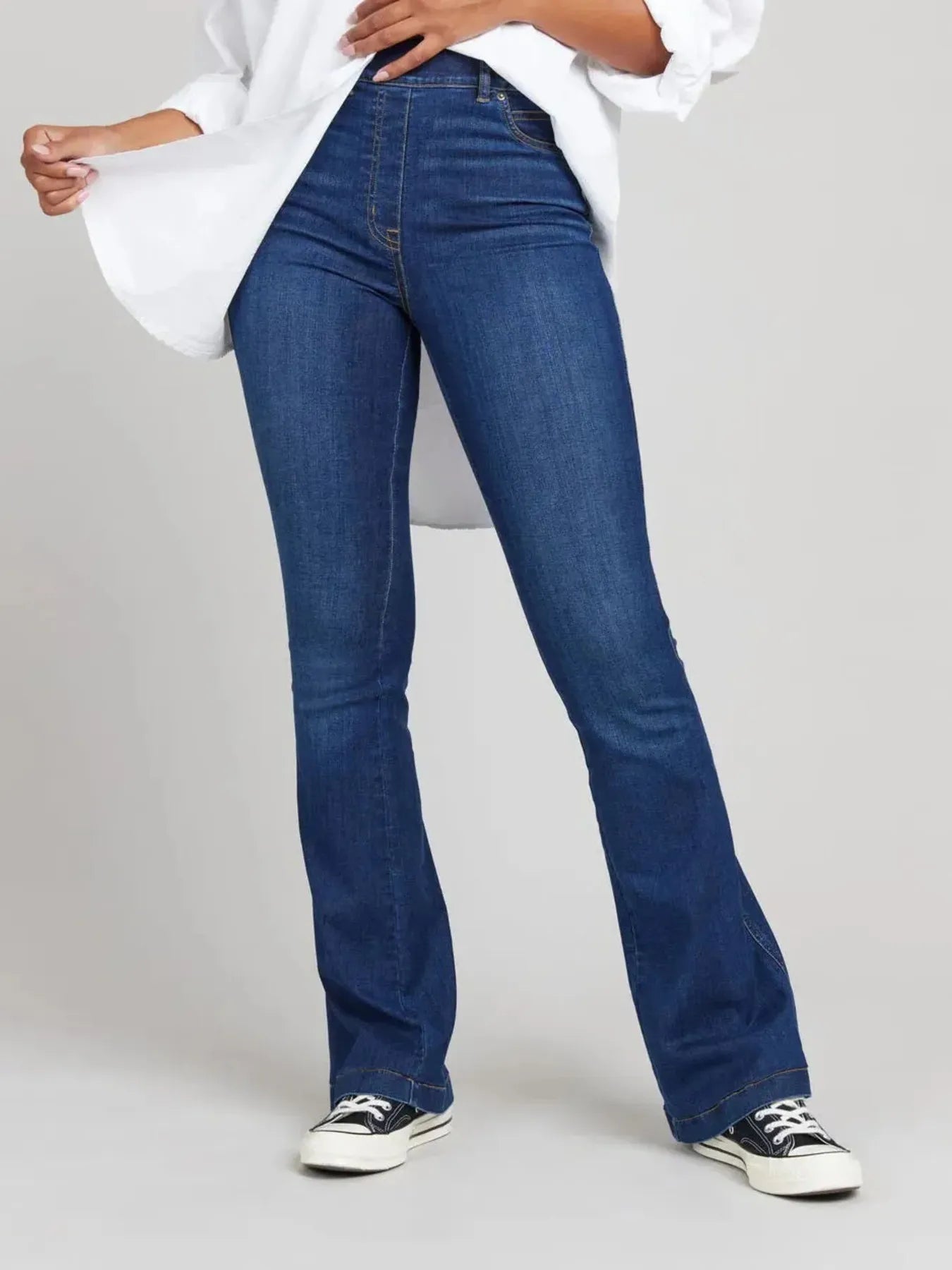 Full Size High - Waisted Flare Jeans Plus Size - Flip Flop Dynasty
