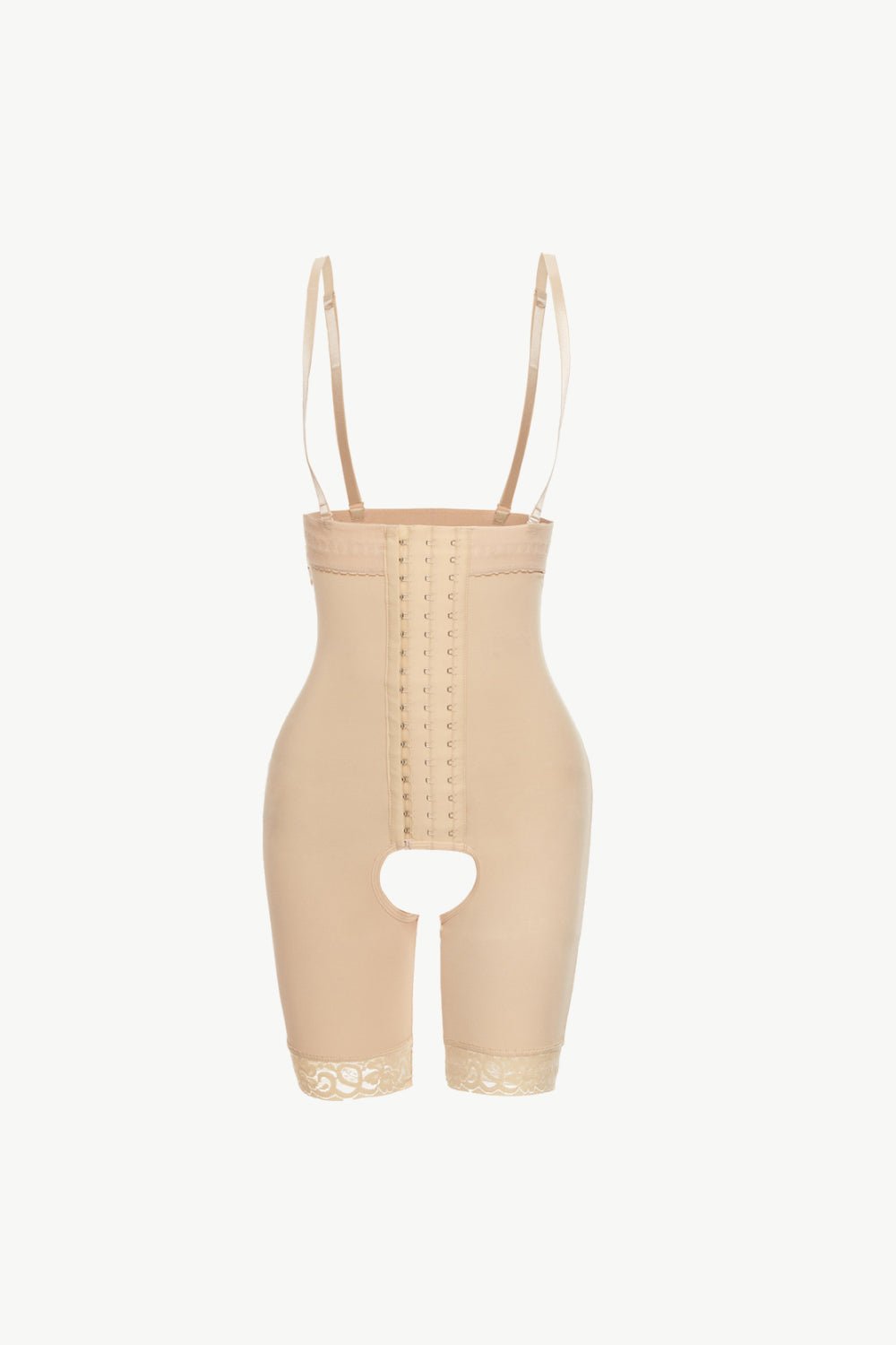 Full Size Hook - and - Eye Lace Trim Shaping Bodysuit - Flip Flop Dynasty