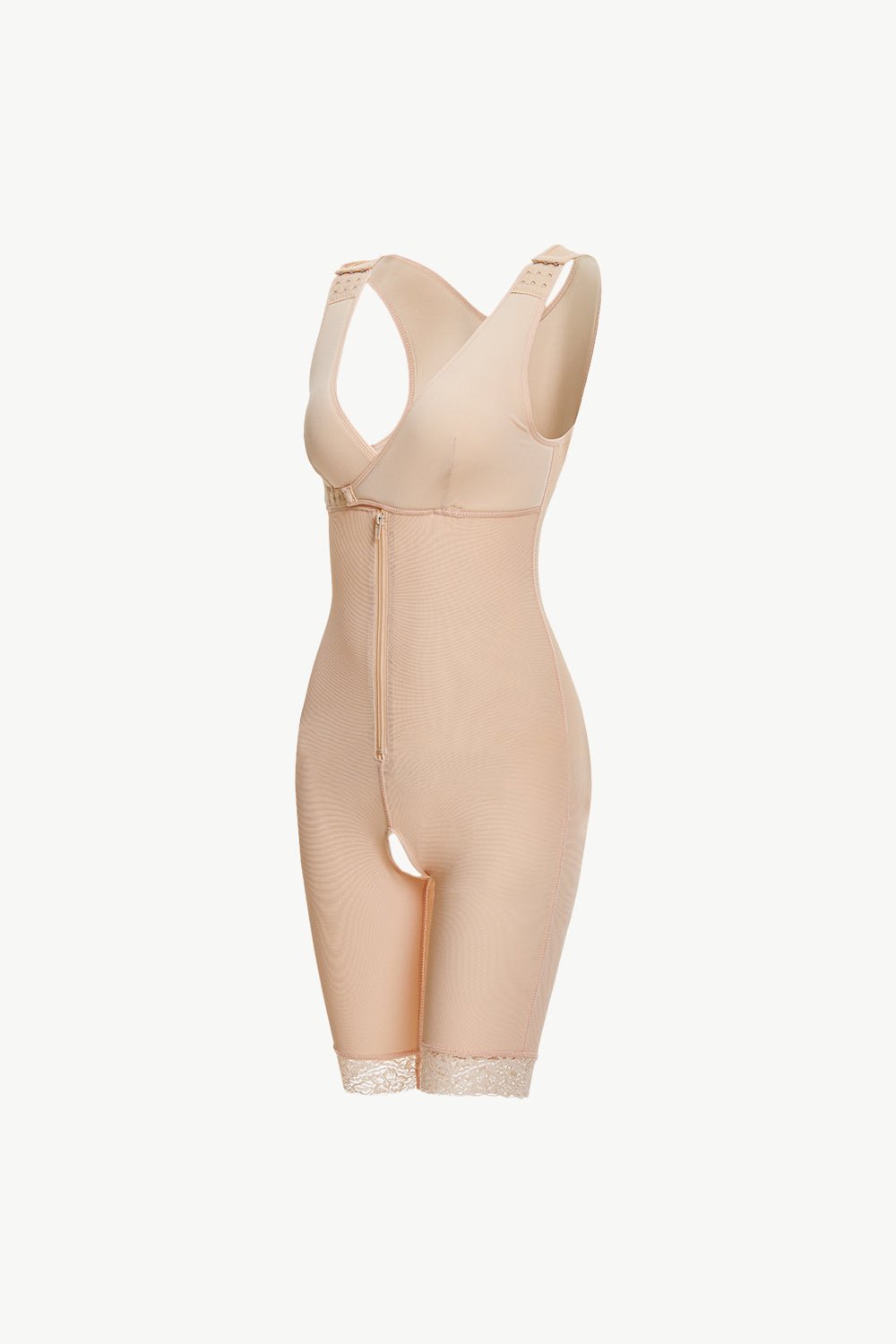 Full Size Lace Trim Shapewear with Zipper - Flip Flop Dynasty
